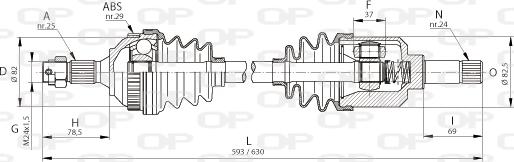 Open Parts DRS6044.00 - Sürücü mili furqanavto.az