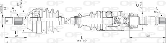 Open Parts DRS6041.00 - Sürücü mili furqanavto.az