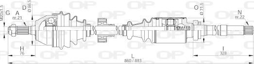 Open Parts DRS6057.00 - Sürücü mili furqanavto.az