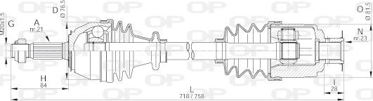 Open Parts DRS6015.00 - Sürücü mili furqanavto.az