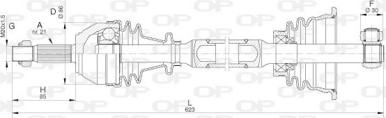 Open Parts DRS6016.00 - Sürücü mili furqanavto.az