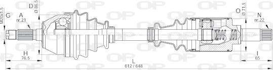 Open Parts DRS6018.00 - Sürücü mili furqanavto.az