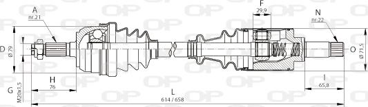 Open Parts DRS6084.00 - Sürücü mili furqanavto.az