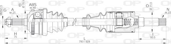 Open Parts DRS6039.00 - Sürücü mili furqanavto.az