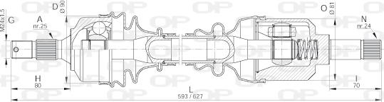 Open Parts DRS6023.00 - Sürücü mili furqanavto.az