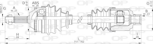 Open Parts DRS6073.00 - Sürücü mili furqanavto.az