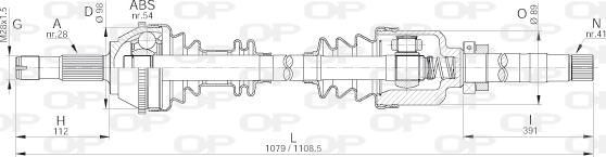 Open Parts DRS6144.00 - Sürücü mili furqanavto.az