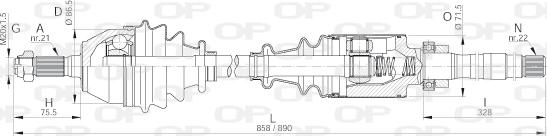 Open Parts DRS6146.00 - Sürücü mili furqanavto.az