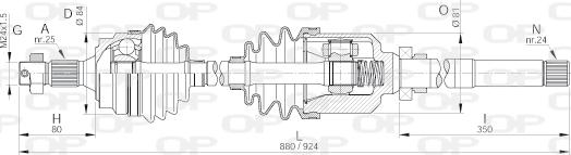 Open Parts DRS6159.00 - Sürücü mili furqanavto.az