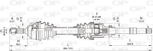 Open Parts DRS6154.00 - Sürücü mili furqanavto.az