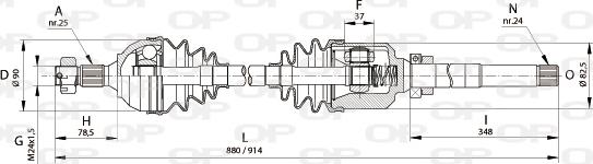 Open Parts DRS6158.00 - Sürücü mili furqanavto.az