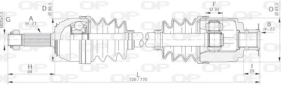 Open Parts DRS6166.00 - Sürücü mili furqanavto.az