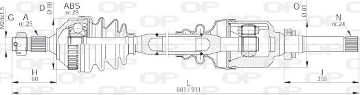 Open Parts DRS6168.00 - Sürücü mili furqanavto.az