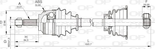 Open Parts DRS6100.00 - Sürücü mili furqanavto.az