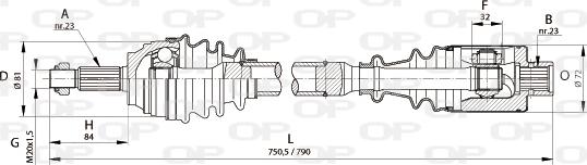 Open Parts DRS6113.00 - Sürücü mili furqanavto.az