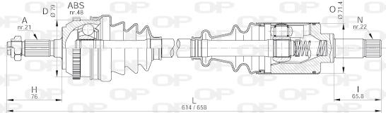 Open Parts DRS6183.00 - Sürücü mili furqanavto.az