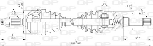 Open Parts DRS6182.00 - Sürücü mili furqanavto.az