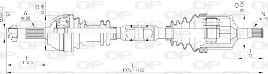 Open Parts DRS6139.00 - Sürücü mili furqanavto.az