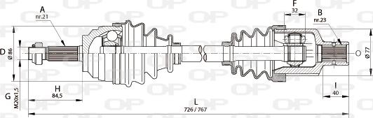 Open Parts DRS6134.00 - Sürücü mili furqanavto.az