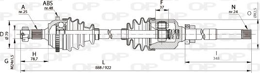 Open Parts DRS6130.00 - Sürücü mili furqanavto.az