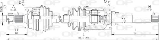 Open Parts DRS6133.00 - Sürücü mili furqanavto.az