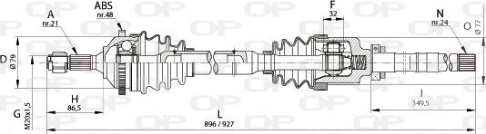 Open Parts DRS6126.00 - Sürücü mili furqanavto.az