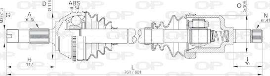 Open Parts DRS6174.00 - Sürücü mili furqanavto.az