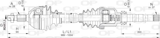 Open Parts DRS6398.00 - Sürücü mili furqanavto.az