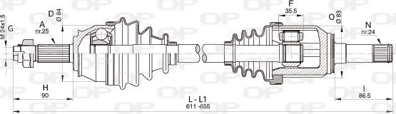 Open Parts DRS6340.00 - Sürücü mili furqanavto.az