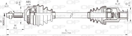 Open Parts DRS6364.00 - Sürücü mili furqanavto.az