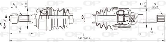 Open Parts DRS6366.00 - Sürücü mili furqanavto.az