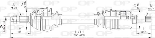 Open Parts DRS6387.00 - Sürücü mili furqanavto.az