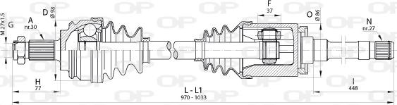 Open Parts DRS6339.00 - Sürücü mili www.furqanavto.az