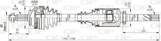 Open Parts DRS6332.00 - Sürücü mili furqanavto.az