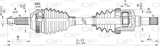 Open Parts DRS6323.00 - Sürücü mili furqanavto.az