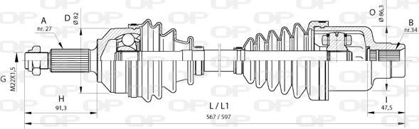 Open Parts DRS6375.00 - Sürücü mili furqanavto.az