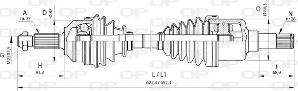 Open Parts DRS6376.00 - Sürücü mili furqanavto.az