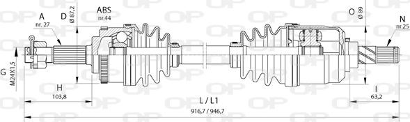 Open Parts DRS6378.00 - Sürücü mili furqanavto.az