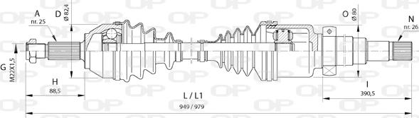 Open Parts DRS6373.00 - Sürücü mili furqanavto.az