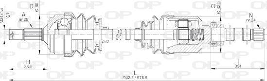 Open Parts DRS6249.00 - Sürücü mili furqanavto.az