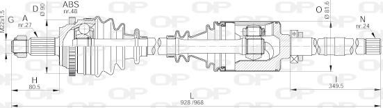 Open Parts DRS6244.00 - Sürücü mili furqanavto.az