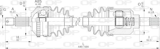 Open Parts DRS6243.00 - Sürücü mili furqanavto.az