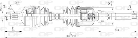 Open Parts DRS6247.00 - Sürücü mili furqanavto.az