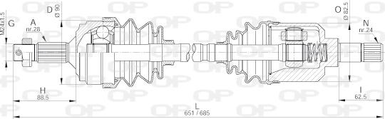 Open Parts DRS6254.00 - Sürücü mili furqanavto.az