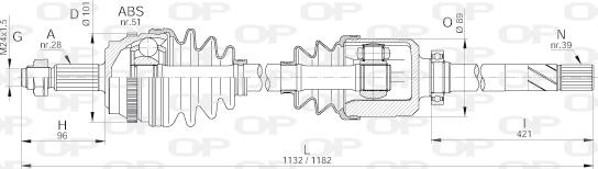 Open Parts DRS6261.00 - Sürücü mili furqanavto.az