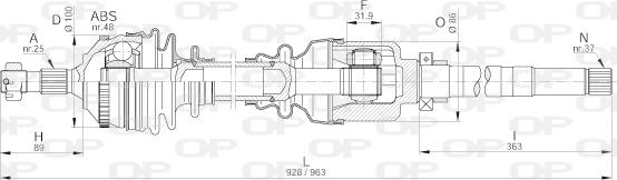 Open Parts DRS6203.00 - Sürücü mili furqanavto.az