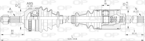 Open Parts DRS6214.00 - Sürücü mili furqanavto.az