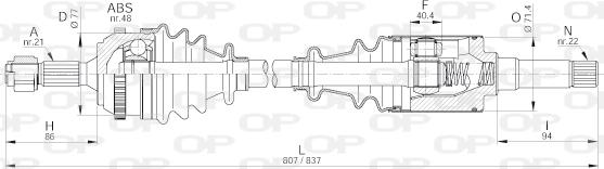 Open Parts DRS6215.00 - Sürücü mili furqanavto.az