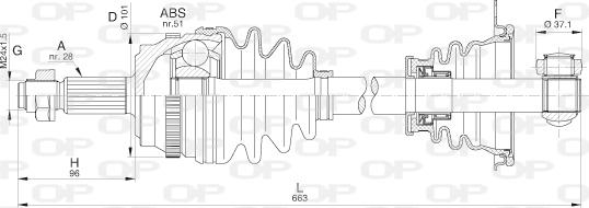 Open Parts DRS6212.00 - Sürücü mili furqanavto.az