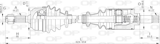 Open Parts DRS6232.00 - Sürücü mili furqanavto.az